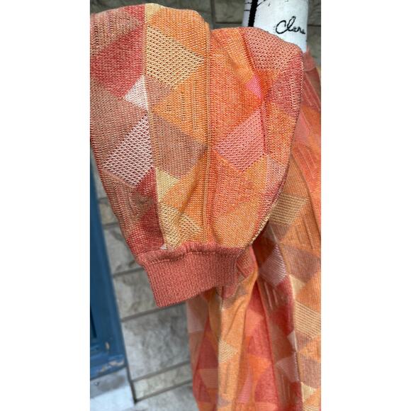 St croix textured geometric knit sweater orange - Picture 5 of 5